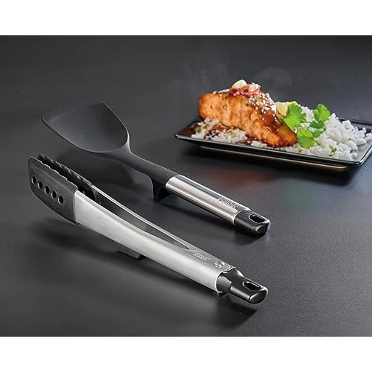 Joseph Joseph Elevate Fusion 3-teilig Silcone Küchenutensilien Set mit Kompaktständer, BPA-frei, hitzebeständig, antihaftbeschichtet - Edelstahlgriffe – Bild 4