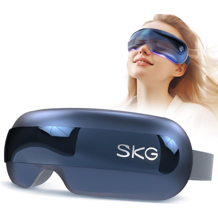 SKG E3 Pro Augen- und Schläfenmassagegerät mit Sichtfenster – blau