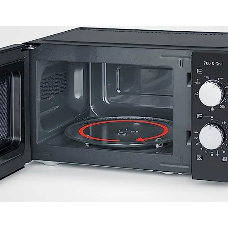 SEVERIN 2-in-1 Mikrowelle mit Grill 700 W, 900 W Grill, Grillofen mit 9 Automatikprogrammen, Mikrowelle mit Grillrost und Drehteller, schwarz / Edelstahl, MW 7781 – Bild 5