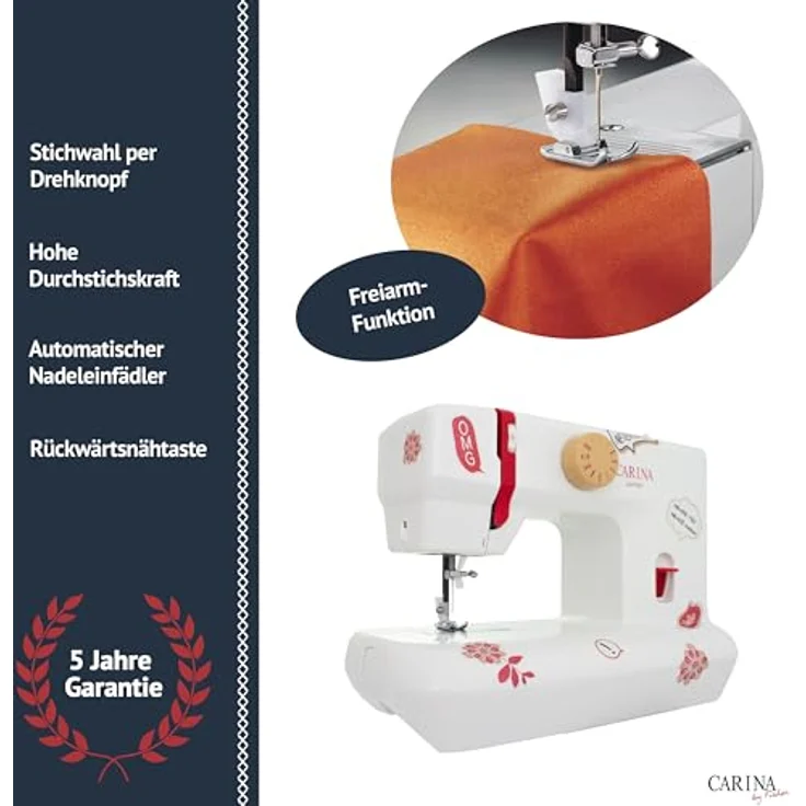 Carina Junior Nähmaschine, weiß – Bild 4