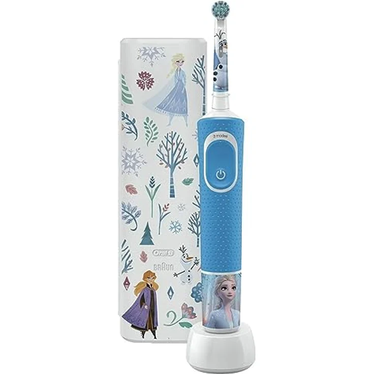 Oral-B Kids Elektrische Zahnbürste, 1 Griff Disney Die Eiskönigin, 1 Bürste, 1 Reiseetui, 3 Jahre und mehr – Bild 2