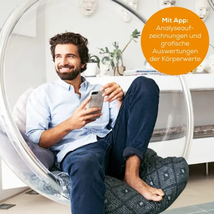 Beurer BF 980 Diagnosewaage mit WIFI und Bluetooth, Analyseaufzeichung und grafische Auswertung der Körperwerte per App, Herzfrequenz-Messung, wiederaufladbarer Akku – Bild 2