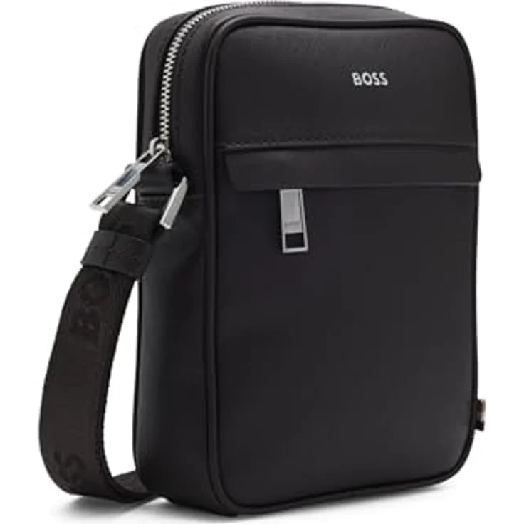 Hugo Boss Zair Zip Umhängetasche, Polyester und Leder, 17 x 22 x 6 cm, Herren – Bild 3