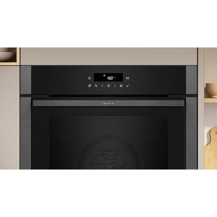 Neff B5ACJ7HG3, N50 Einbaubackofen Graphite Grey mit Hide, Pyrolyse, 7 Beheizungsarten, LED Display, EasyClean, Made in Germany – Bild 2