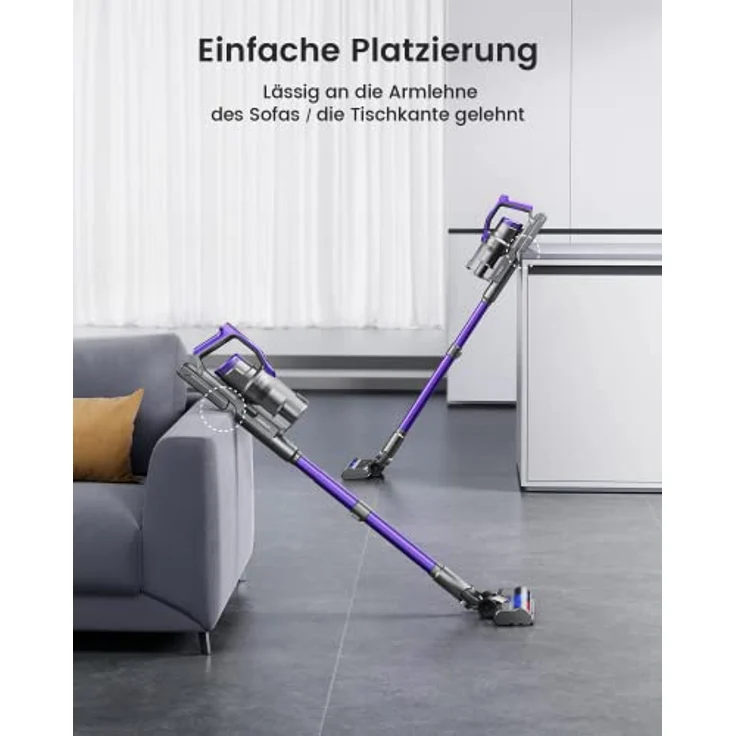 HONITURE Akku Staubsauger Kabellos mit 33000PA Starker Saugleistung, Kabelloser Staubsauger Akku Bis zu 55 Minuten Laufzeit / 450W / für Hartböden und Teppiche, S12 – Bild 4