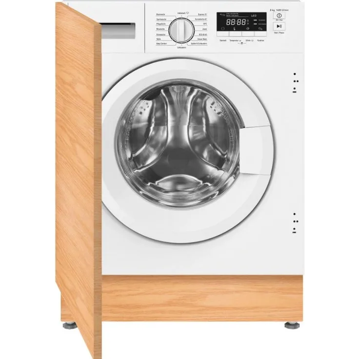 Amica EWA 34660 W, Einbau-Waschmaschine mit 8 kg Fassungsvermögen, Energieeffizienzklasse A, AquaStop und Mengenautomatik