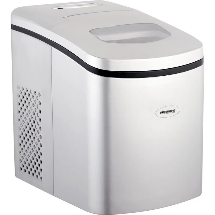 Sonnenkönig Eismaschine 40310061 Easy, 150 W - Eiswürfelherstellung bis zu 10 kg täglich, mit Schauglas, weiß