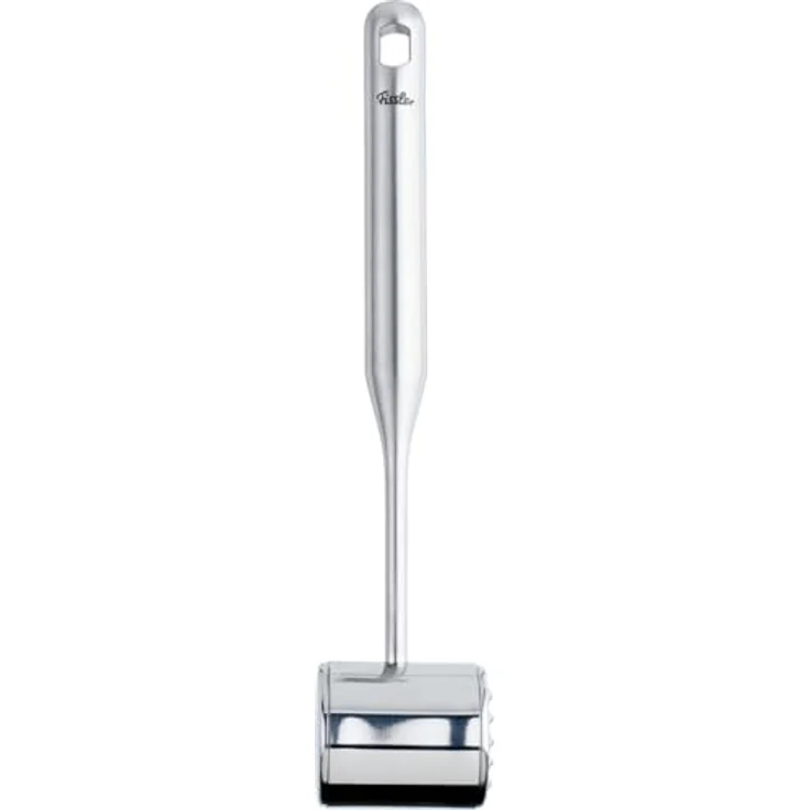 Fissler Essential Edelstahl-Fleischklopfer, 28 cm runder Schnitzelhammer, 0,4 kg, spülmaschinengeeignet mit Aufhänge-Öse – Bild 2