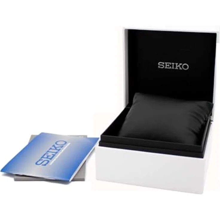 Seiko Klassische Herren-Armbanduhr SWR103P1, Quarz mit weißen Zifferblatt, schwarzem Lederarmband, 27 mm, Saphirglas, wasserdicht bis 50 m – Bild 2