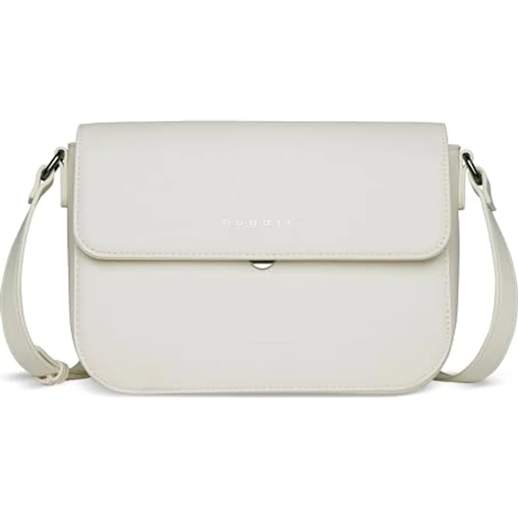 Bugatti Almata Umhängetasche M 25 cm, praktische Schultertasche aus Polyurethan, beige, mit Reißverschluss und verstellbarem Schultergurt – Bild 1