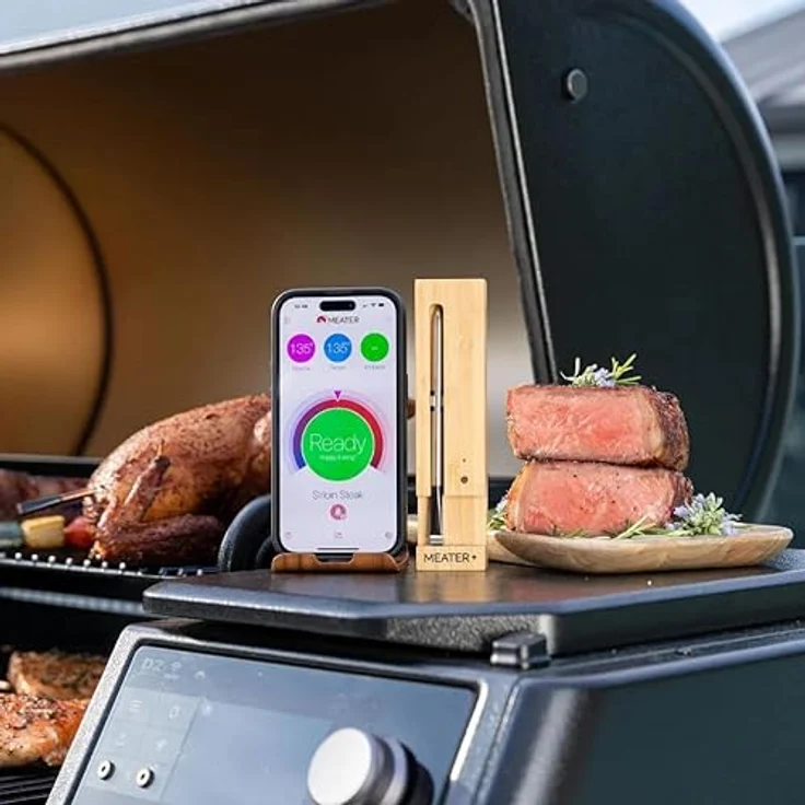 MEATER MEATER+ Intelligentes kabelloses Fleischthermometer mit 50m Reichweite, Bluetooth und WiFi, wasserdicht, für Ofen, Grill und Smoker – Bild 2