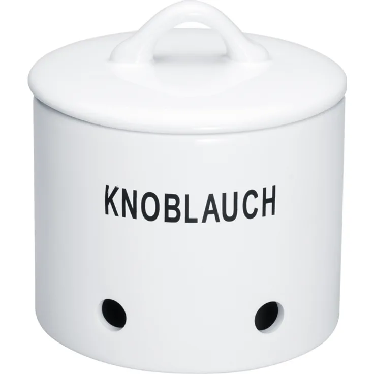 neuetischkultur Vorratsdose Steingut Weiß Knoblauch, Landhausstil, Ø 14,5 x 21 cm