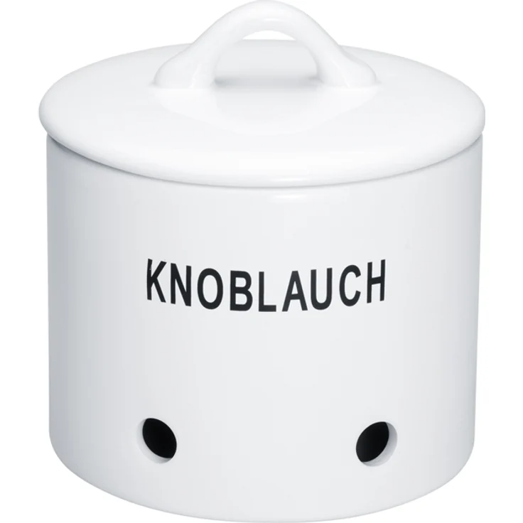 neuetischkultur Vorratsdose Steingut Weiß Knoblauch, Landhausstil, Ø 14,5 x 21 cm