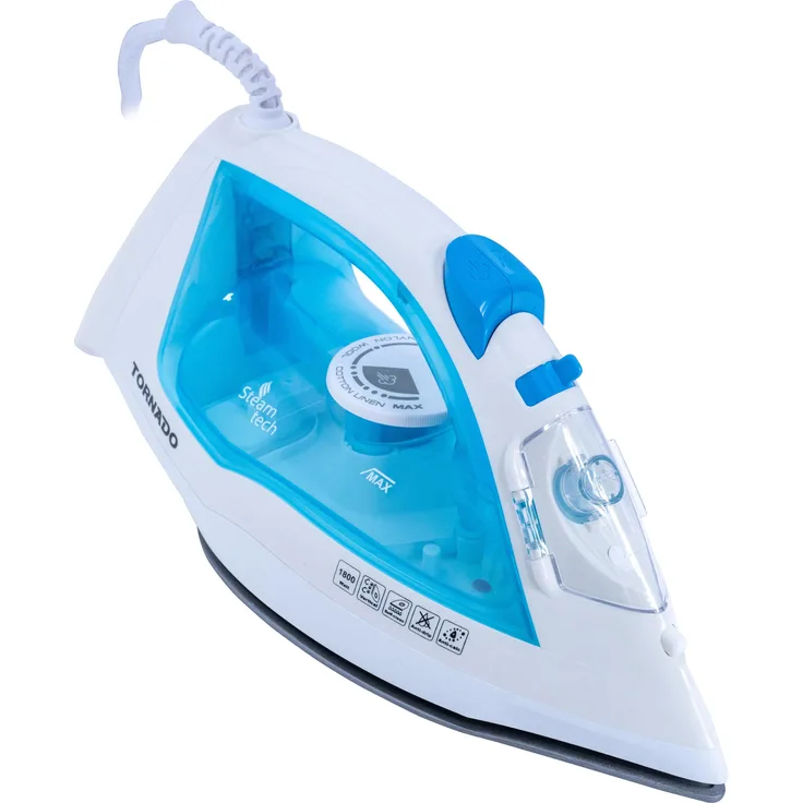 Magni TORNADO Dampfbügeleisen TST-1800B, 1800W, 160 g/Min Extra-Dampfstoss, 0,3 Liter Wassertank, Blau/Weiss
