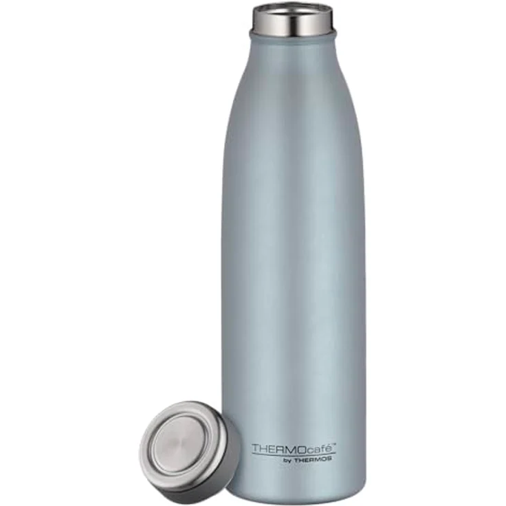 THERMOcafé by THERMOS TC Bottle, Edelstahl Isolierflasche 0,50l, kohlensäurefest, 12h heiß, 24h kalt, auslaufsicher, ice blue mat – Bild 2