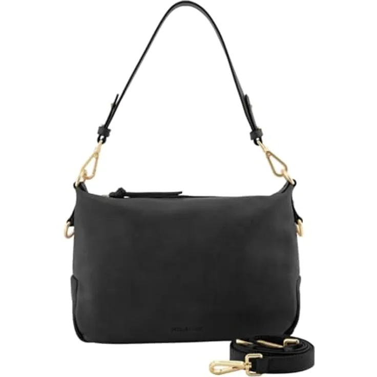 FredsBruder Just Easy Schultertasche, 31 cm, aus 100% Leder, schwarz