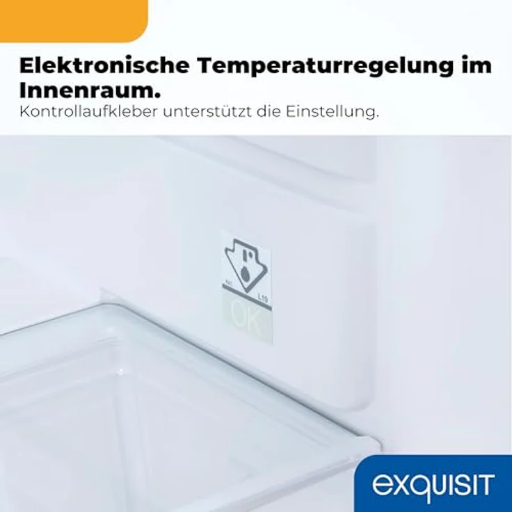 Exquisit KS516-4-HE-040E, Kühlschrank mit 109 l Nutzinhalt, 4-Sterne-Gefrierfach, LED-Innenraumbeleuchtung, wechselbarem Türanschlag, inoxlook – Bild 4