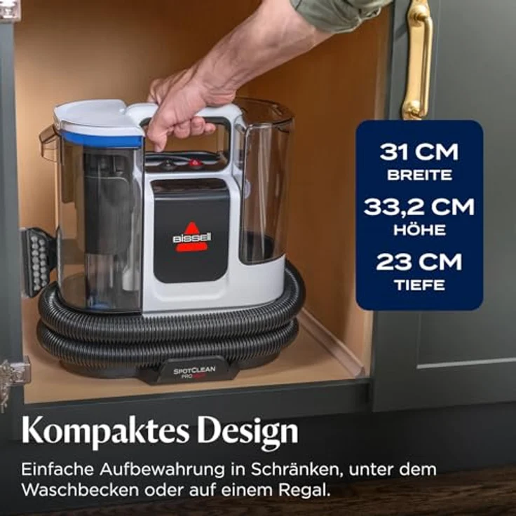 BISSELL SpotClean ProHeat Advanced, Teppichreiniger und Polsterreiniger mit 1125W Motor, hitzeaktivierter Reinigung, 6,3 m Reichweite, selbstreinigender Schlauch, Modell 3924N – Bild 5
