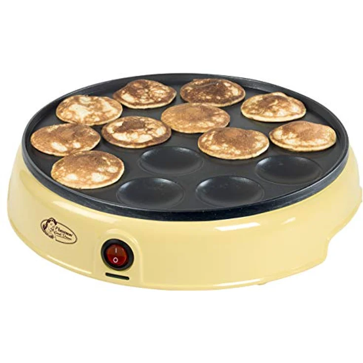 Bestron Poffertjes Gerät im Retro Design, Sweet Dreams, Antihaftbeschichtung, 800 W, Gelb – Bild 2