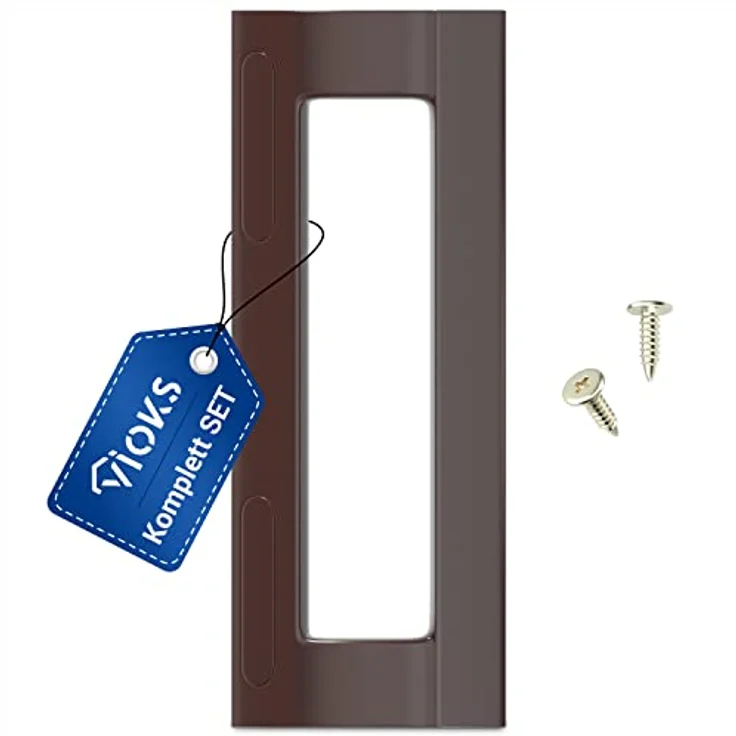 VIOKS Kühlschrank Griff Universal 200x70x25mm & Brauner Türgriff Set mit Befestigungsabstand 84-160 mm für Kühlschrank mit Gefrierfach/Gefrierschrank & Kühlschranktür Ersatzteile Türgriff – Bild 1
