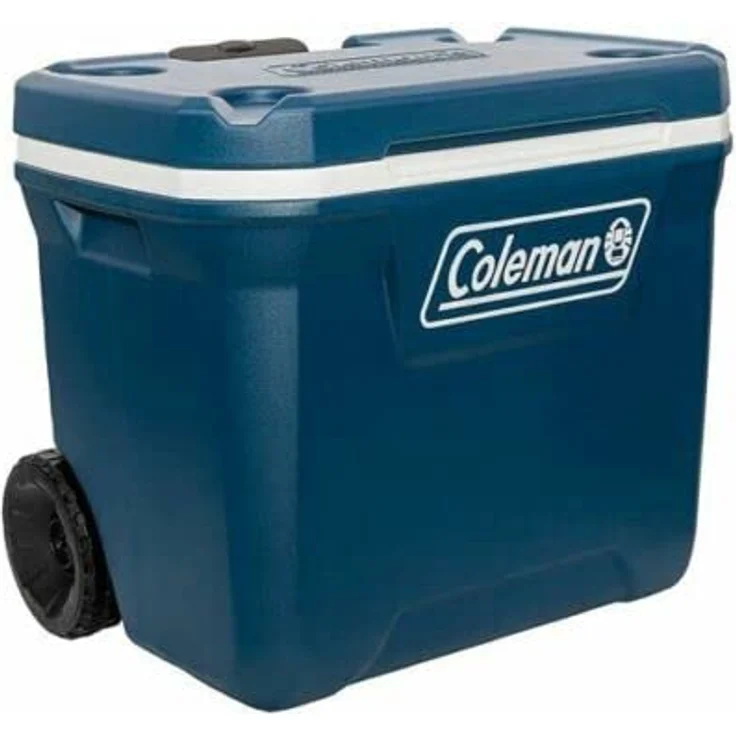 Coleman 50QT Xtreme Wheeled passive Kühlbox, mit Rollen, 47 Liter, Teleskopgriff, PU-Schaumisolierung, blau – Bild 2