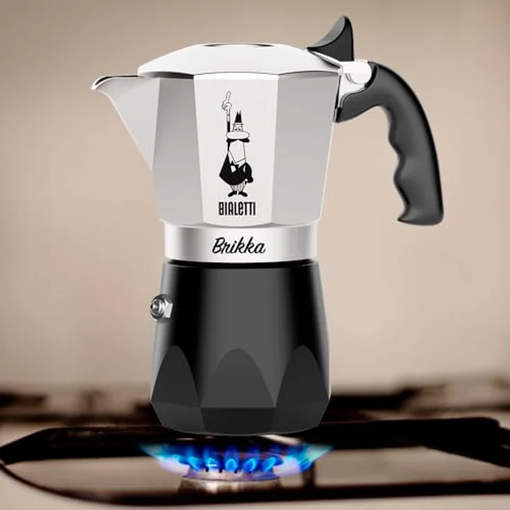 Bialetti BrikkaR, Espressokocher für 4 Tassen, Silber, mit patentiertem Druckventil für Doppelcrème – Bild 4