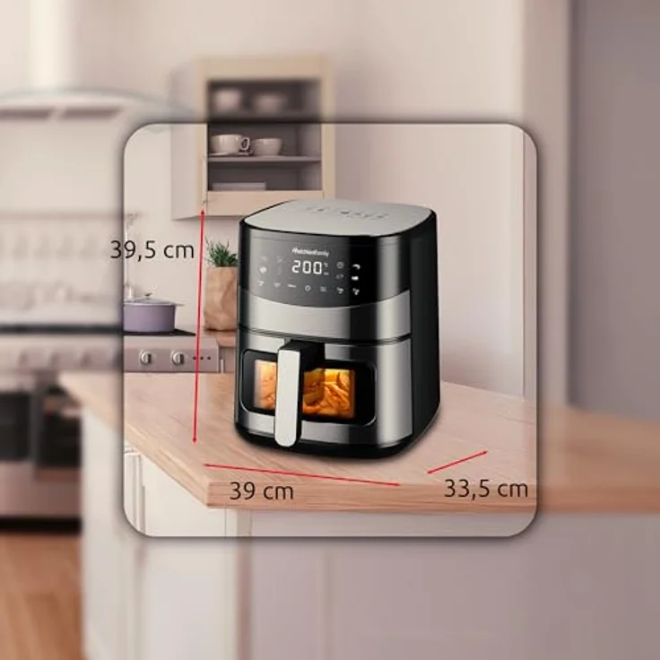 Melchioni Heißluftfritteuse ARIANNA, 2000 W, 6,5 L, Doppelheizung, 80–200 °C, 8 Programme, Farb-LED-Display, Sichtfenster – Bild 6