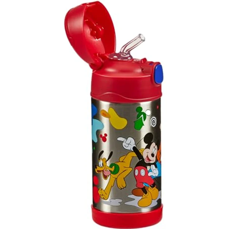 THERMOS kids FUNTAINER Trinkflasche Kinder 350ml, Disney Mickey Maus, Edelstahl, 12h kalt, mit Strohhalm und Tragegriff, BPA-frei, spülmaschinenfest – Bild 4