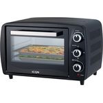 ICQN Kompakter Minibackofen 15 Liter, 1200W, 60 min-Timer, 3 Kochfuntionen, 90°-230°C, Anthrazit