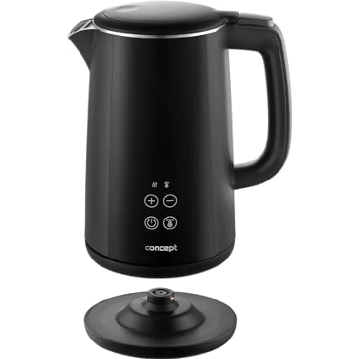 Concept RK3360 Digitaler Edelstahl-Wasserkocher mit Temperaturregelung, Warmhaltefunktion und Cool-Touch-Oberfläche, 1,5 l, Schwarz – Bild 4