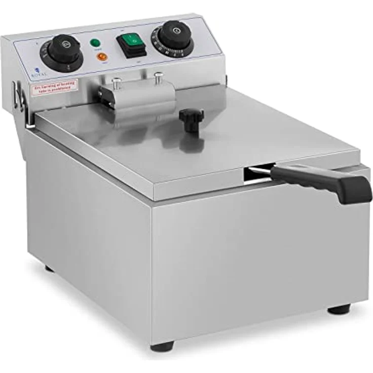 Royal Catering Elektro-Fritteuse Edelstahl RCTF 10EB (3.200 W, Kapazität: 10 l, Temperaturbereich: 50-200 °C, Kaltzone, mit Timer bis 60 Min.) – Bild 2