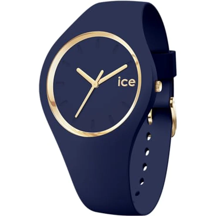 ICE-WATCH Watch 024524, Armbanduhr mit blauem Silikonband und goldenen Elementen, wasserdicht bis 10 bar, 37 mm Gehäusedurchmesser – Bild 1