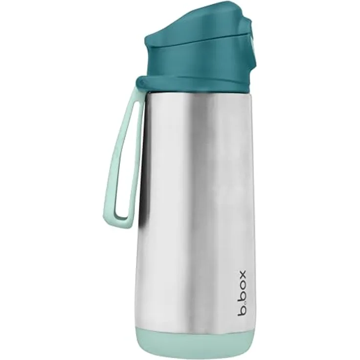 b.box Isolierte Schnabel Wasser Trinkflasche für Kinder, 500 ml, hält Getränke bis zu 15h kalt und 8h warm, auslaufsicher, einfacher Druckknopf