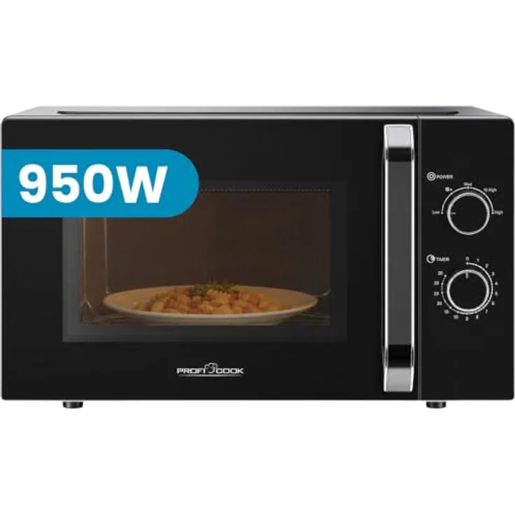 ProfiCook® Mikrowelle PC MW 1354, 30 L XXL-Garraum, 950W Leistung, großer 31,5 cm Drehteller, 5 Leistungsstufen