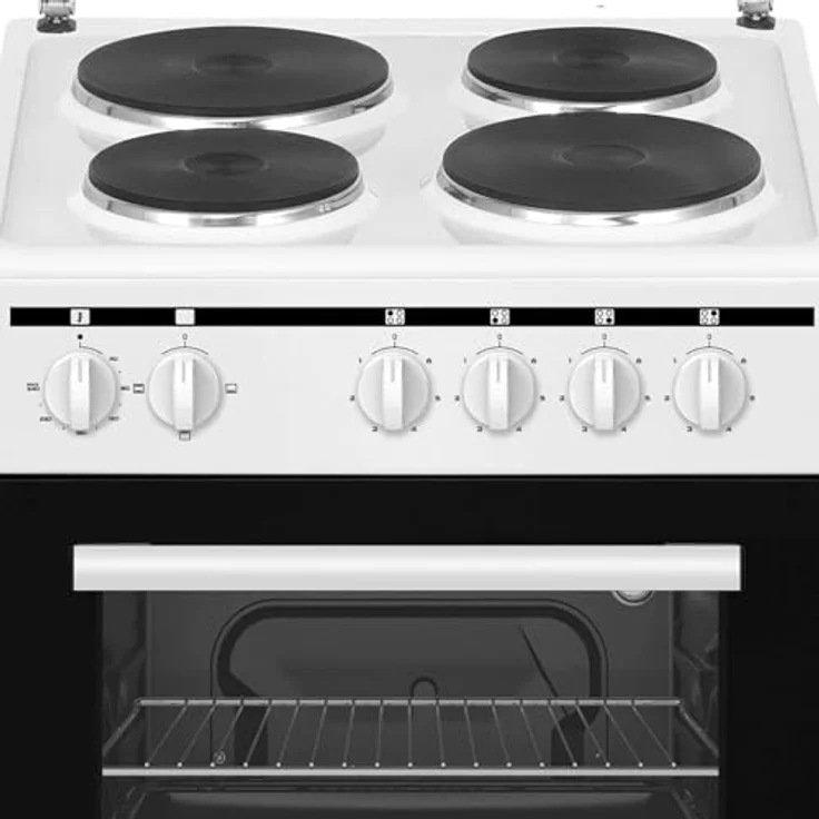 Oranier Elektro-Standherd 50 cm - weißer freistehender Elektro-Herd mit 4 Masse-Kochplatten - 48 Liter Backofen - 4 Funktionen - STE512 – Bild 2