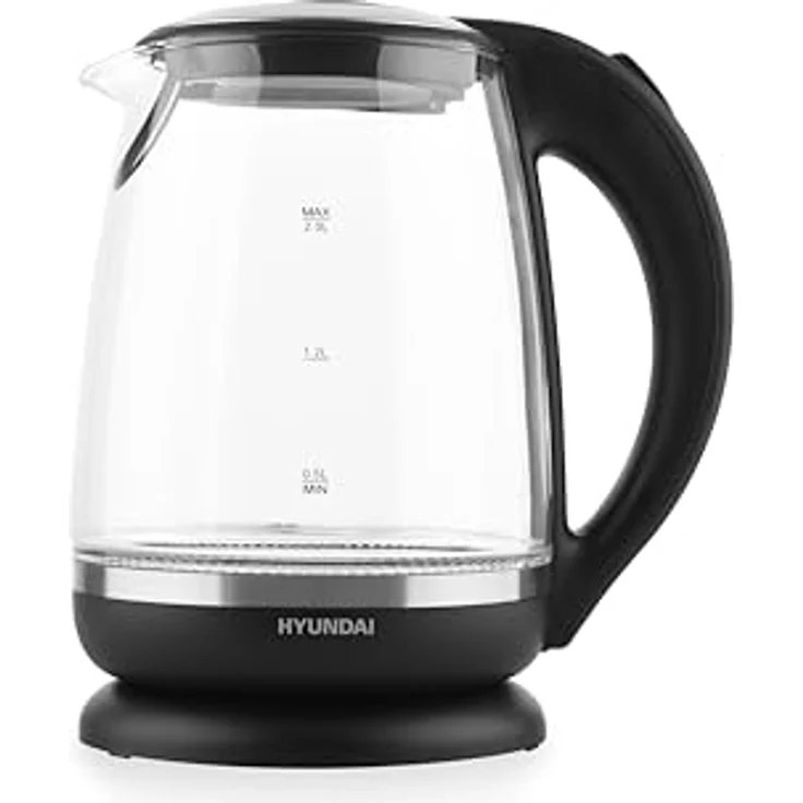 HYUNDAI ELECTRONICS VK 745, Glas Wasserkocher mit 2.200 W, 2 Liter, Innenbeleuchtung, Überhitzungsschutz, Wasserstandanzeige – Bild 2