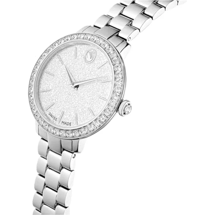 Swarovski Quarzuhr MATRIX 3-LINK 5706182, Damenuhr mit Edelstahlarmband, 30 mm, Swiss Made, Kristall-Pavé-Lünette, wasserdicht bis 50 m – Bild 4