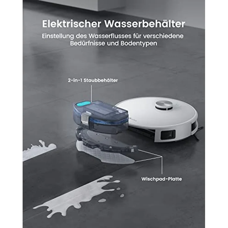 LEFANT M1 Saugroboter, 4000Pa Saugroboter mit Wischfunktion (Laser Navigation, Mehrstufiges Mapping, No-Go-Zonen, Alexa App Steuerung) Staubsauger Roboter für Tierhaare und Hartböden - Preisvergleich – Bild 4