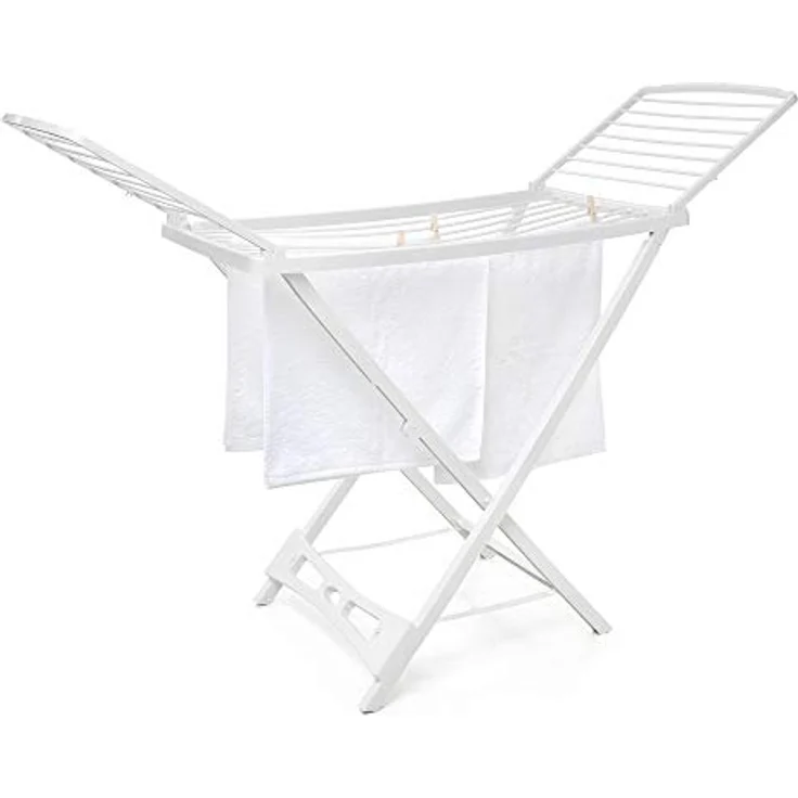 Rayen Antirutsch-Beinverriegelungssystem | XXL Kleiderstangen für drinnen und draußen | 20 m Wäscheleine aus Kunstharz, weiß, Maße: 173 x 53 x 113 cm – Bild 3