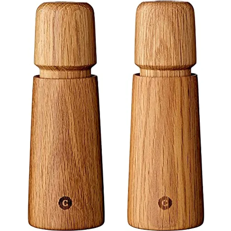 CrushGrind Stockholm Salz- und Pfeffermühlen-Set mit Keramikmahlwerk - Kommt in einer schönen Geschenkbox für den Feinschmecker, (168mm, 2 Stück, Eiche) – Bild 1