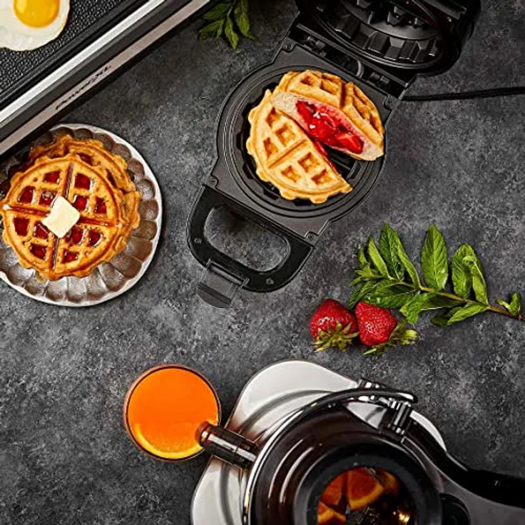 PowerXL Waffle Star - Waffeleisen für gefüllte Waffeln - 13cm - Antihaft-Beschichtung - Wafflemaker mit Anti-Tropf-Rinne - herzhafte & süße Waffeln - Waffeln aus Gemüse, Pizza oder Schokolade - Preisvergleich – Bild 5