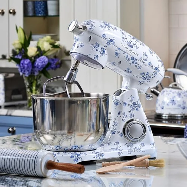 VQ Laura Ashley 6L Küchenmaschine, Druckguss mit China Rose Print, 1800W Motor, 10 Geschwindigkeitsstufen, 304 Edelstahl-Rührschüssel – Bild 3