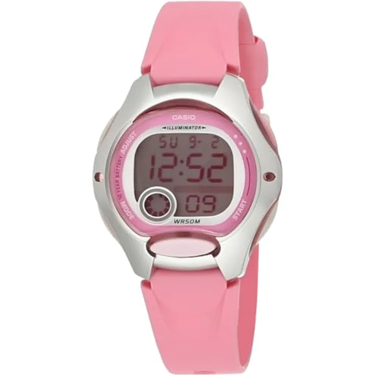 Casio Montre Unisexe LW-200-4BV (Ø 30 mm), Freizeituhr mit Kautschukarmband, Mineralglas, rosa