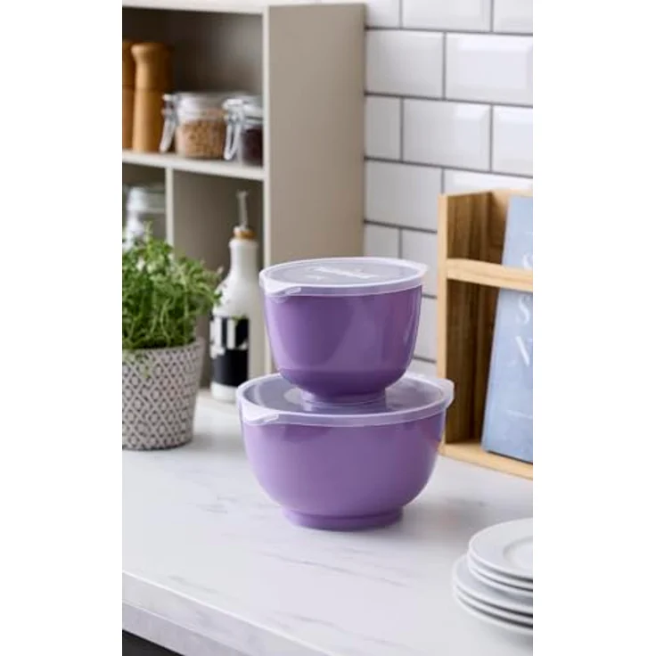 Rosti Margrethe Schüssel Set, Rührschüssel Set, 4-Teilig mit 2 Rührschüsseln und 2 Deckel, Kunststoff, Lavender – Bild 3
