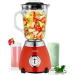 Zilan Standmixer ZLN-7057, 500 W, 1.5 Liter Glas Mixkrug, 6-Fach Messer, 5 Geschwindigkeitsstufen, BPA-Frei, 60er Jahre Retro Look
