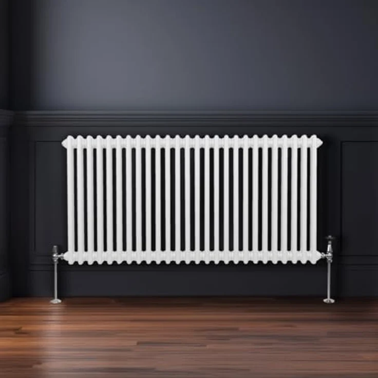 Monster Shop Traditioneller 2-Spalten-Heizkörper 600 x 1192mm | Glänzender Weiß Kohlenstoffstahl | Hohe Wärmeleistung & Leichte Wartung – Bild 4
