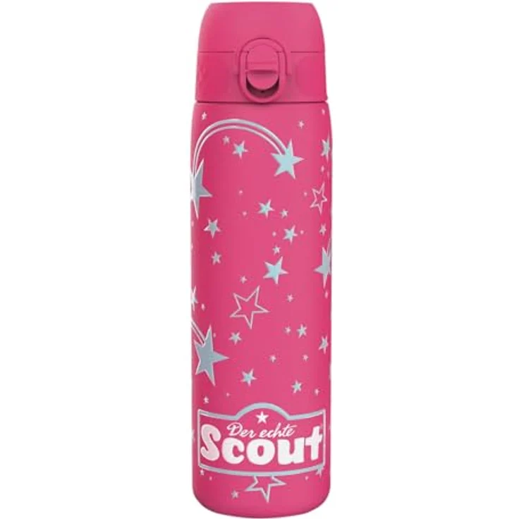 Scout Trinkflasche Bottle Stars, kindgerechtes Design, 0,5 l, pink / hellgrau, Metall – Bild 2