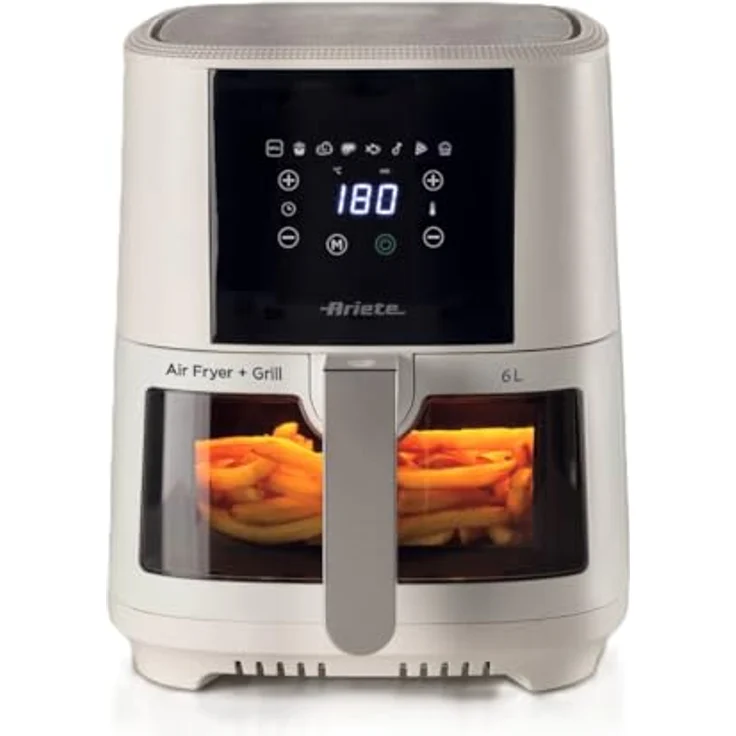 Ariete 4626 Airy Fryer 6L, Luftfritteuse mit 8 Programmen, 1300 W, Transparenter Korb, Weiß – Bild 1