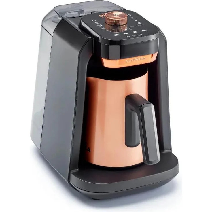 Arzum OKKA Rich Pro Plus, Kaffeezubereiter mit Milchfunktion und Wassertank, Kupferfarbe – Bild 1