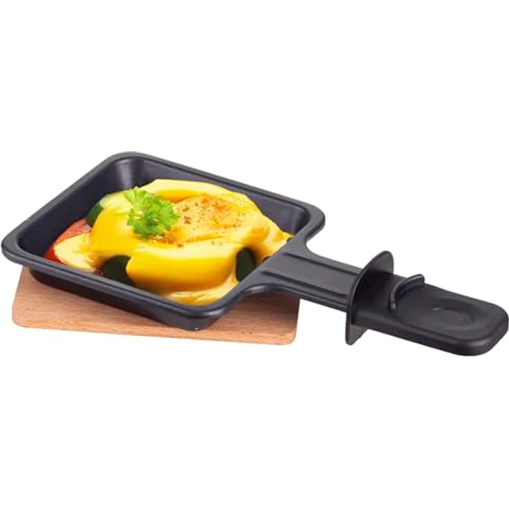 Elta Raclette Duo, Raclette-Grill mit 8 Pfännchen, 1200 W, regelbarem Thermostat, Naturstein- und Grillplatte, antihaftbeschichtet – Bild 2